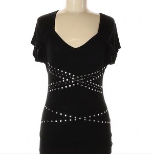 Julie's closet black top with studded detail size medium